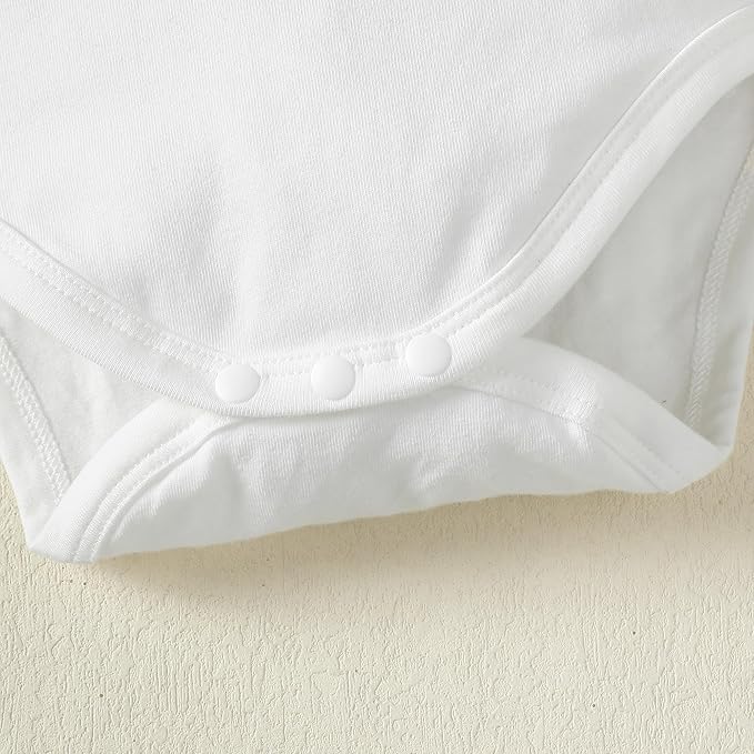 LYSMuch Baby Girls Ruffle Sleeves Bodysuit Infant Solid Color Top Jumpsuit