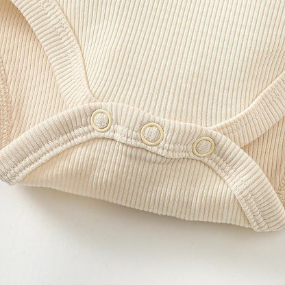 OPAWO Long Sleeve Onsies for Baby Girls' Bodysuits Newborn 3 Pack Infant Ribbed Fall Baby Girl Romper Undershirt