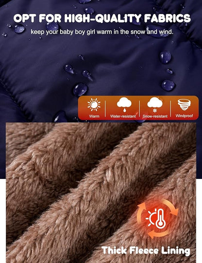 COZYPOIN Toddler Baby Boys Girls Winter Fleece Jackets Cute Bear Hooded Coats Little Kids Warm Windproof Outerwear for 1-6T