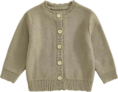 Baby Girl Cardigan Sweater Long Sleeve Button Up Knit Sweatshirt Jacket Toddler Baby Girl Fall Outfits