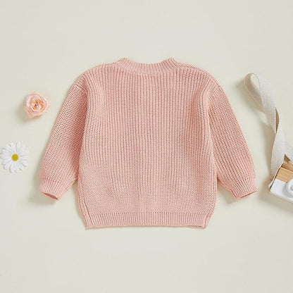 Baby Girl Cardigan Sweater Toddler Goose Embroidered Button Down Knit Sweaters Fall Winter Knitwear Jacket Clothes