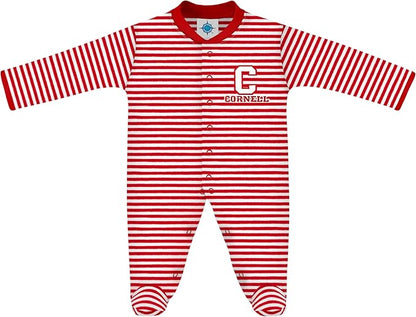 Creative Knitwear College Baby Striped Footed Romper - Team Logo, Multiple Colors, for Boys & Girls (0-9 Months)