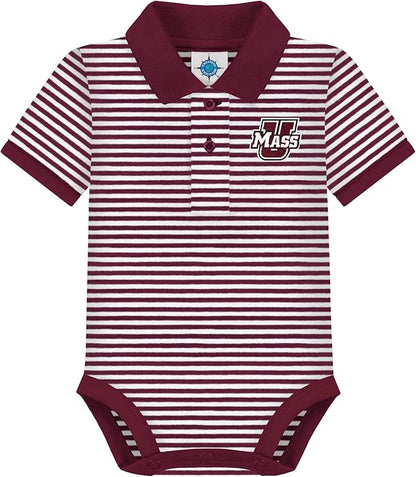 Creative Knitwear College Baby Striped Polo Bodysuit - Team Logo, Multiple Colors, for Boys & Girls (0-12 Months)