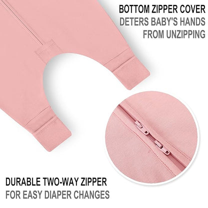 Toddler Sleep Sack with Feet, 0.5 TOG Organic Cotton Baby Sleeping Bag with Legs, Baby Wearable Blankets for Walkers w/ 2-Way Zipper, Baby Sleep Sack for Girls & Boys, Early Walker 6-18 Month