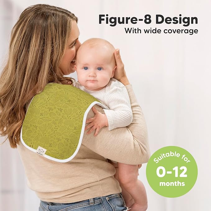 Organic Burp Cloths Baby Boy & Girl - 5-Pack Super Absorbent Cotton Burping Cloths for Babies, Soft & Plush Newborn Spit Up Rags, Infant Towels for Milk Spit Up, Unisex, Large 21" x 10" (Mesozoic)