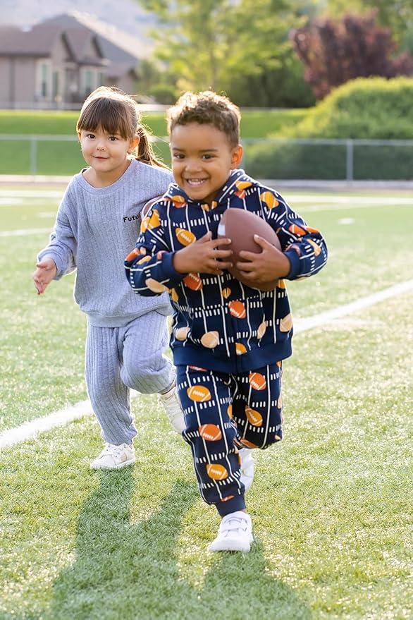 monica + andy Sporty Sweatsuit, 100% Organic Cotton Clothes for Boys & Girls, Outfit Sizes For Kids, Toddler & Infant