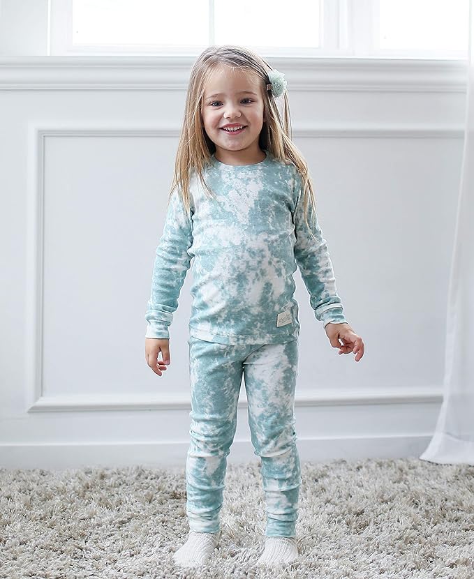 VAENAIT BABY 12M-12Y Toddler Kids Boys Girls 100% Cotton Marbling Tiedye Sung Fit Sleepwear Pajamas 2pcs Pjs Set