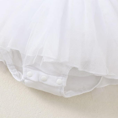 Magic Park 0-18M Infant Bodysuit Tutu Dress Baby Girl Romper Dress Toddler Solid Color Tulle Skirt Baptism Holidays Outfits