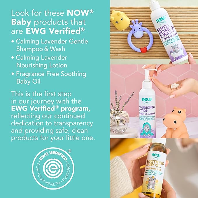 NOW Baby, Soothing Baby Oil, Fragrance Free, No Artificial Fragrance, Parabens, Phthalates, or Petrolatum, 4-Ounce