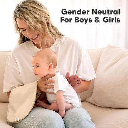 Organic Burp Cloths Baby Boy & Girl - 5-Pack Super Absorbent Cotton Burping Cloths for Babies, Soft & Plush Newborn Spit Up Rags, Infant Towels for Milk Spit Up, Unisex, Large 21" x 10" (Palms)