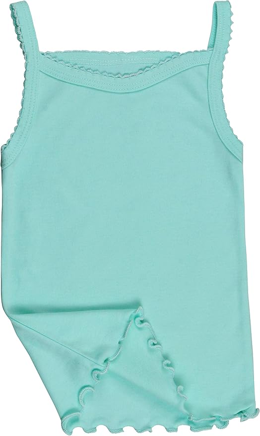 ToBeInStyle Girl's 4 Pack Ruffle Hem Spaghetti Strap Tank Tops