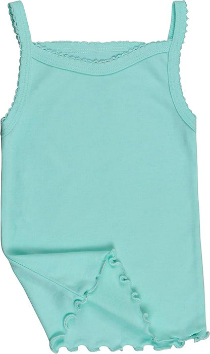 ToBeInStyle Girl's 4 Pack Ruffle Hem Spaghetti Strap Tank Tops