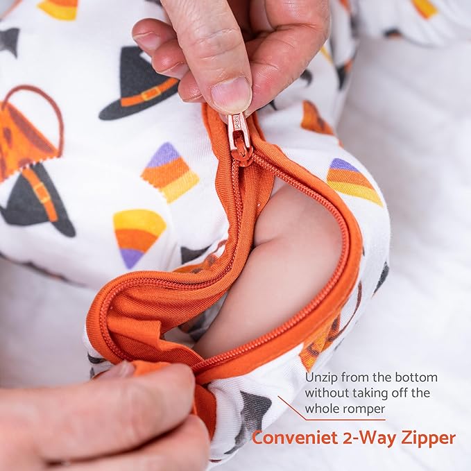 LollyBanks Baby Pajamas, 2-Way Zipper Infant Romper, 95% Viscose Made from Bamboo and 5% Spandex, Baby Sleepers