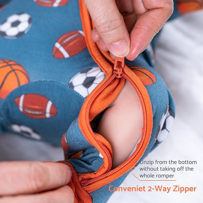 LollyBanks Baby Pajamas, 2-Way Zipper Infant Romper, 95% Viscose Made from Bamboo and 5% Spandex, Baby Sleepers
