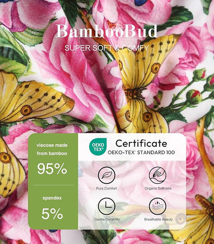 Toddler Girls Long Sleeve Nightgown Cute Little Kids Casual Dresses Viscose from Bamboo Princess Dress 2-5T