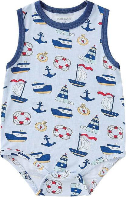 pureborn Baby Boys Girls Bodysuit Super Soft Cotton Romper 0-24 Months