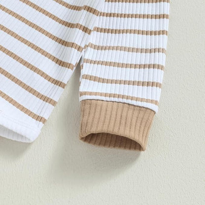 Newborn Baby Boy Girl Clothes Ribbed Knitted Long Sleeve Romper Pants Solid Cotton Infant Fall Winter Outfits 2Pcs