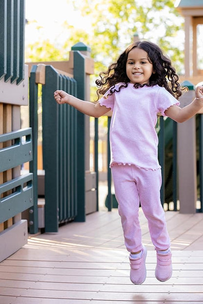 Monica + Andy Crewneck Tee, 100% Organic Cotton Clothes for Girls & Boys, Printed T-Shirt Sizes for Kids, Toddler & Baby