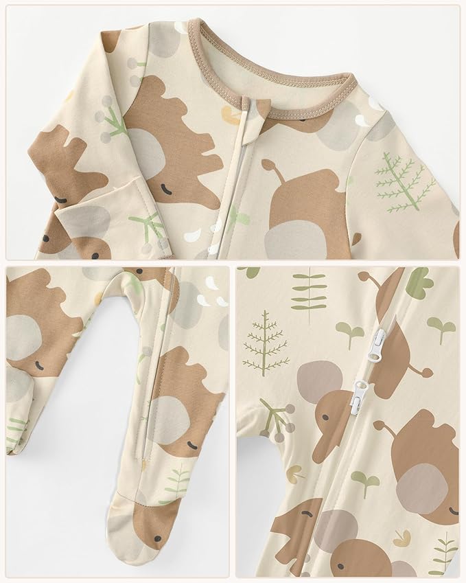 Baby Sleepers 3 Pack Cotton Pajamas for Newborn 0-3 3-6 6-9 Months Boys Girls Clothes Sleep 'N Play Footie PJs