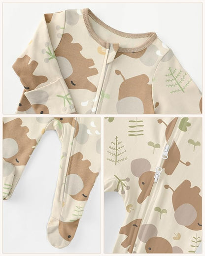 Baby Sleepers 3 Pack Cotton Pajamas for Newborn 0-3 3-6 6-9 Months Boys Girls Clothes Sleep 'N Play Footie PJs