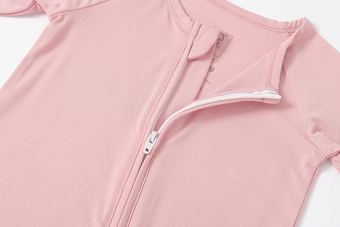 JunNeng Viscose from Bamboo Baby Sleeper,Newborn Footie Pajamas with 2 Way Zipper & Fold Over Mittens,0-12M