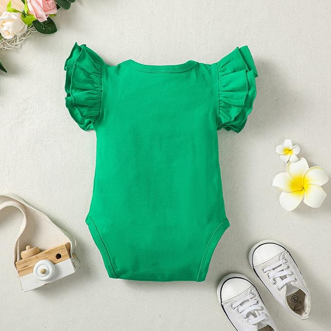 Baby Girl Solid Color Romper Infant Ruffle Sleeve Bodysuit One Piece Outfit Toddler Jumpsuit clothes