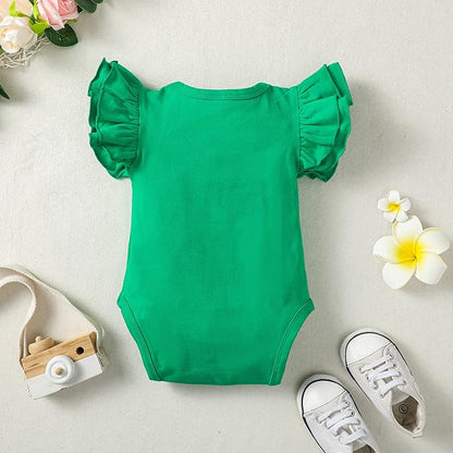 Baby Girl Solid Color Romper Infant Ruffle Sleeve Bodysuit One Piece Outfit Toddler Jumpsuit clothes