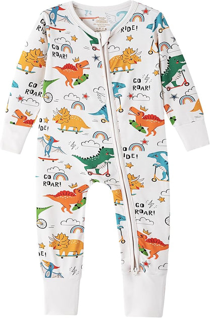 Baby Zippered Rompers Newborn Pajamas Sleepers Long Sleeve Jumpsuits Infant Zipper Romper-Viscose from Bamboo