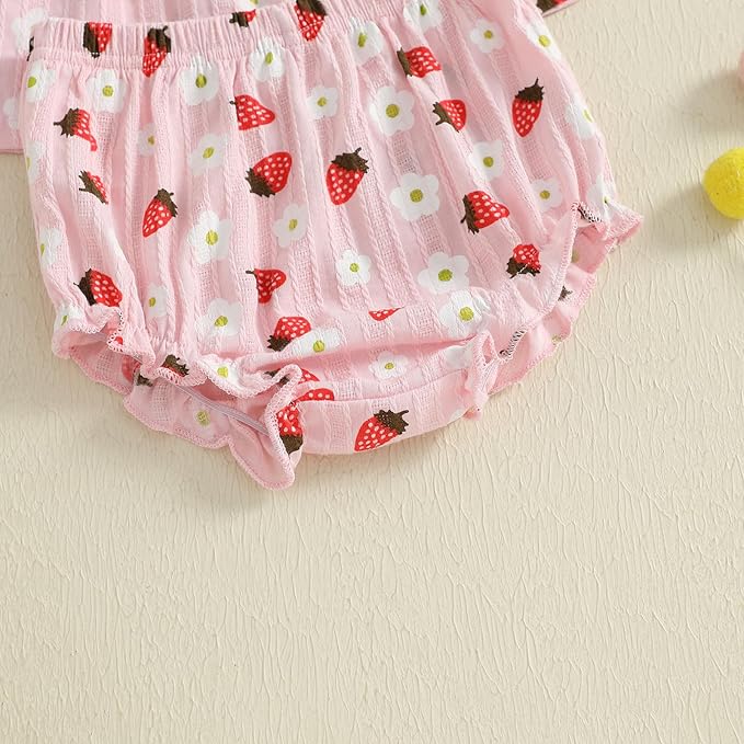 Mubineo Baby Girl Summer Clothes Cute Ruffle Tops Dress Shorts Outfits Set Infant Toddler Shrit Bloomers Princess Outfit