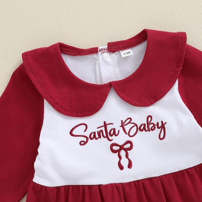 Gaono Newborn Baby Girl Romper Waffle Knit Striped Long Sleeve Doll Collar Heart Bow Jumpsuit Bodysuit Fall Winter Clothes