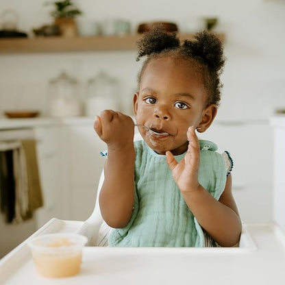 Little Unicorn Premium Classic Bib 3 pack | Adjustable as baby grows | Soft fabric on skin | Great for first time eaters (Tropical Leaf)
