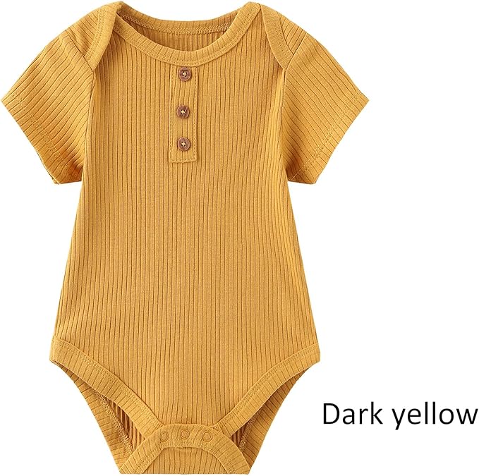 Baby Bodysuit and Pant Set Summer Ribbed Mix Match Infant Boy Girl Clothes Outfits