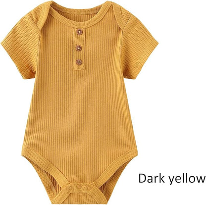 Baby Bodysuit and Pant Set Summer Ribbed Mix Match Infant Boy Girl Clothes Outfits