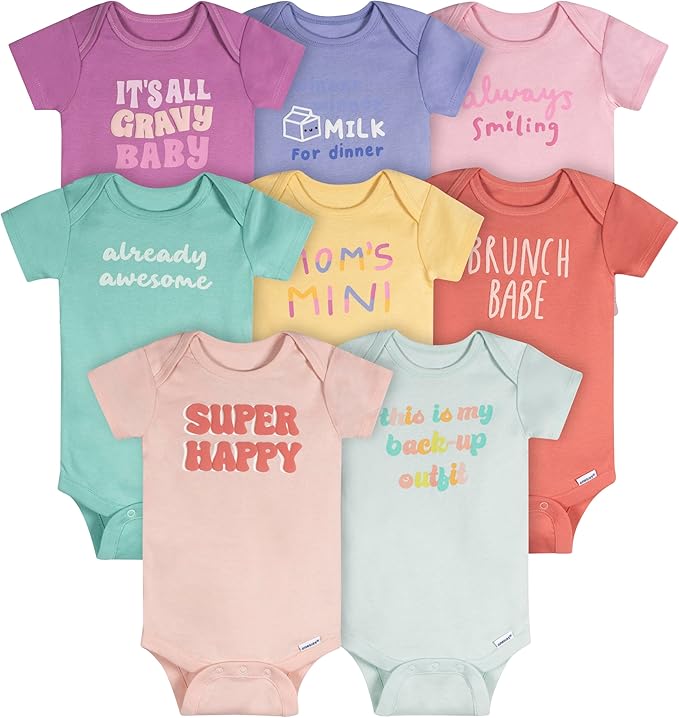 Onesies Brand unisex-baby 8-pack Short Sleeve Mix & Match Bodysuits