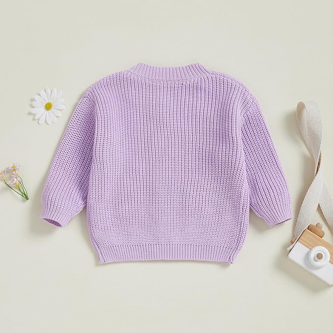 Baby Girl Cardigan Sweater Toddler Goose Embroidered Button Down Knit Sweaters Fall Winter Knitwear Jacket Clothes