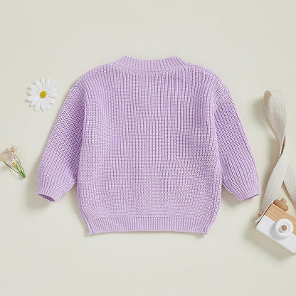 Baby Girl Cardigan Sweater Toddler Goose Embroidered Button Down Knit Sweaters Fall Winter Knitwear Jacket Clothes