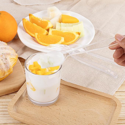 SACATR 1000 Count Clear Plastic Spoons Bulk - Plastic Silverware Spoons Heavy Duty, Premium Disposable Spoons, BPA-Free, Heat Resistant, Suitable for Parties, Events, and Everyday Use