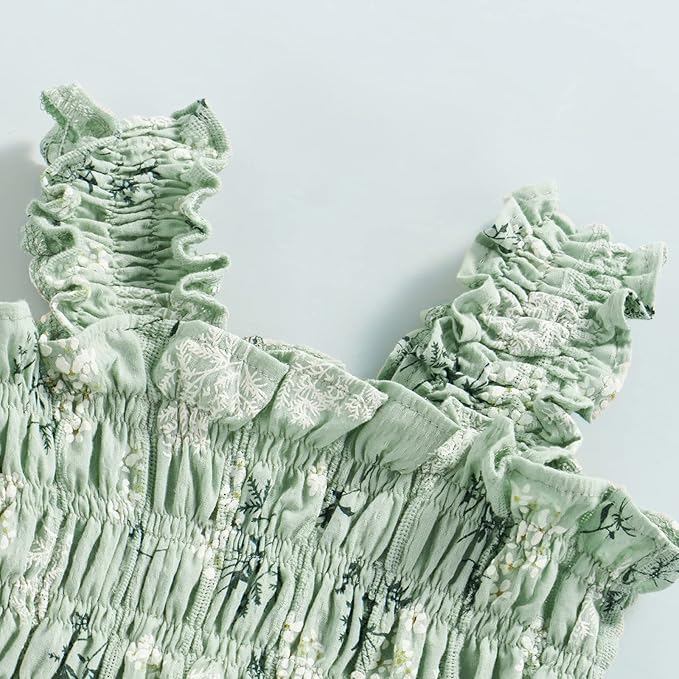 Newborn Baby Girl Bodysuit Sleeveless Halter Frill Romper One-piece Jumpsuit with Headband Summer Clothes Set