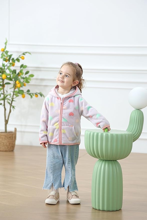 Feidoog Toddler Fleece Jacket Baby Boys Girls Hooded Zipper Long Sleeve Thick Warm Outerwear