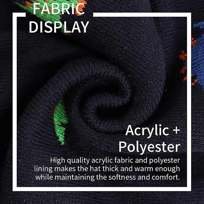 JANGANNSA Knitted Baby Hat Scarf Set Winter Warm Boys Girls Beanie Fleece Lining Toddler Kids Hats with Pompom