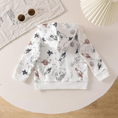 ROMPERINBOX Baby Hoodie for Boy Girl, Full Zip-up Lightweight Thin Jackets Coat Sweatshirts 0-24 Months