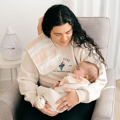 Crane Baby Cotton Muslin Burp Cloths Set of 3, Absorbent Floral Baby Burp Cloths, Newborn Essentials, Registry Must-Haves Pink Floral Burp Cloth