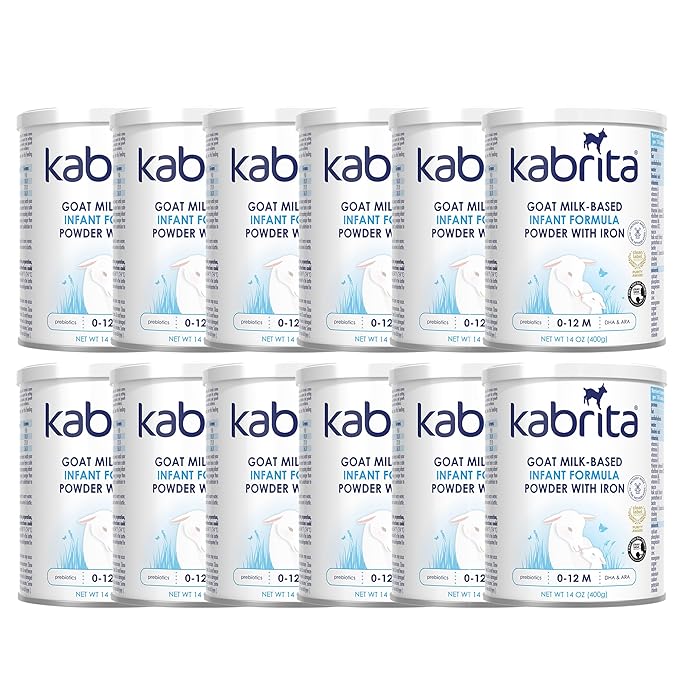 Kabrita Goat Milk-Based Infant Formula Powder with Iron, DHA, ARA & Prebiotics, for Infants 0–12 Months, Non-GMO, 14 oz (Pack of 12)