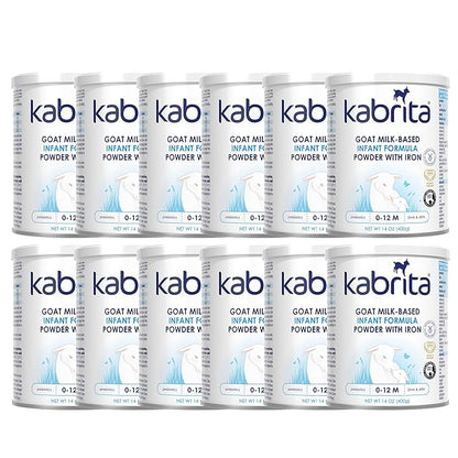 Kabrita Goat Milk-Based Infant Formula Powder with Iron, DHA, ARA & Prebiotics, for Infants 0–12 Months, Non-GMO, 14 oz (Pack of 12)