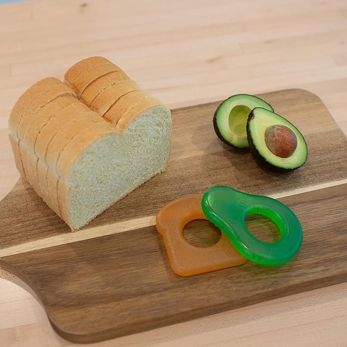 Dr. Brown's AquaCool Water-Filled Teether, Cooling Baby Teether Toy for Sore Gums, Avocado Toast Shapes, BPA Free, 3m+, 2-Pack