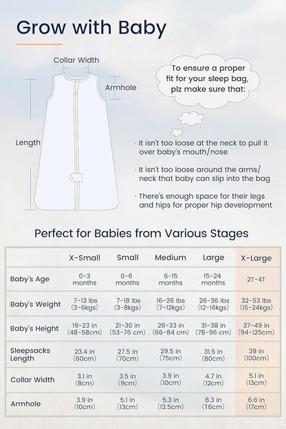 TotAha Toddler Sleep Sack 2T-4T, Soft Wearable Blanket Baby Sleep Bag, Light 0.5 TOG or Medium-weight 1.0 TOG Sleeping Sacks