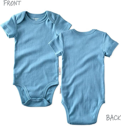 Avery 5-Pack Short Sleeve Bodysuits 100% Organic Cotton for Baby Boys & Girls