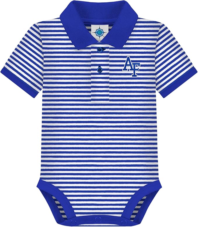 Creative Knitwear College Baby Striped Polo Bodysuit - Team Logo, Multiple Colors, for Boys & Girls (0-12 Months)