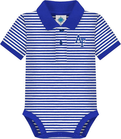 Creative Knitwear College Baby Striped Polo Bodysuit - Team Logo, Multiple Colors, for Boys & Girls (0-12 Months)