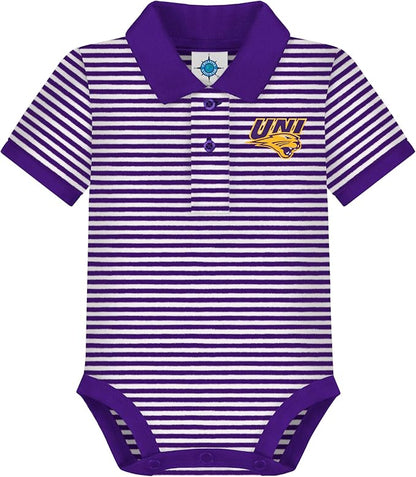 Creative Knitwear College Baby Striped Polo Bodysuit - Team Logo, Multiple Colors, for Boys & Girls (0-12 Months)